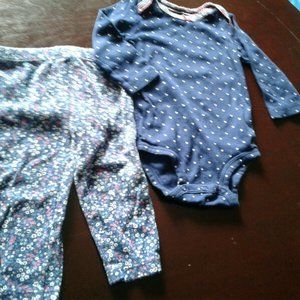 Carter’s Baby Girl 9 Month Blue Floral Polka Dot